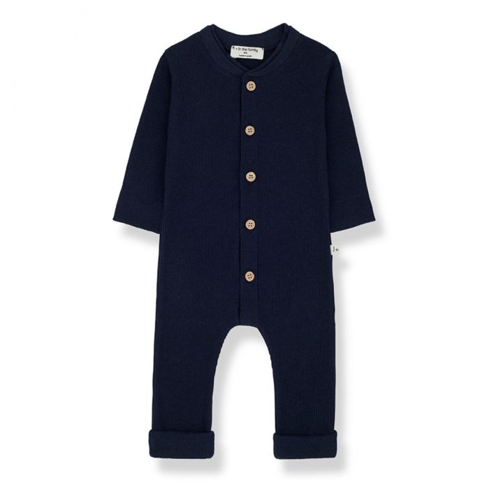 1+ IN THE FAMILY Milan Ribbed Jumpsuit | Navy blue
