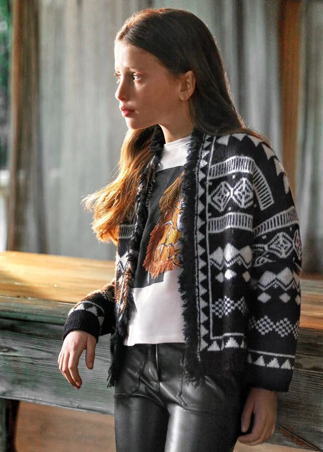 Mayoral Knit cardigan print girl