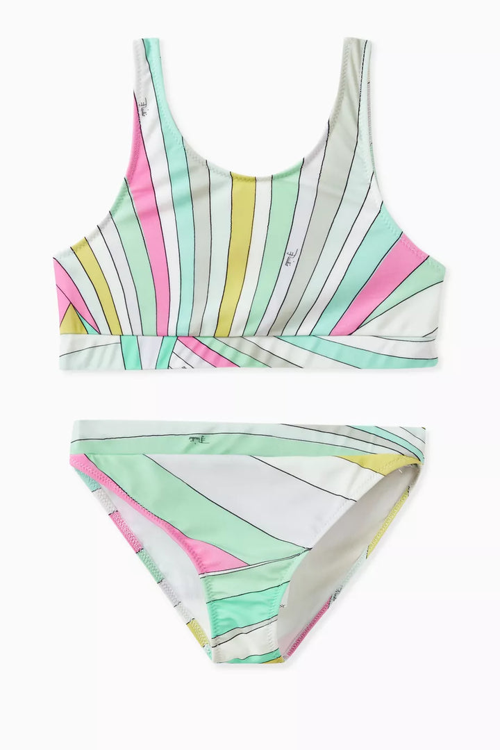 EMILIO PUCCI Abstract-print Two-piece Swimsuit in Polyamide