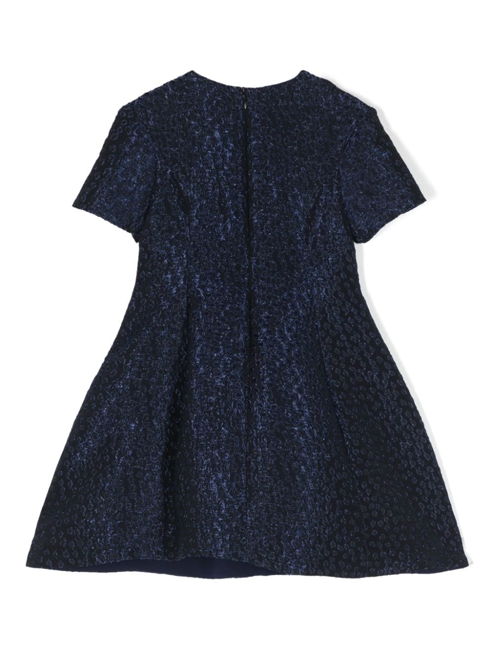 Mi Mi Sol patterned-jacquard short-sleeve dress