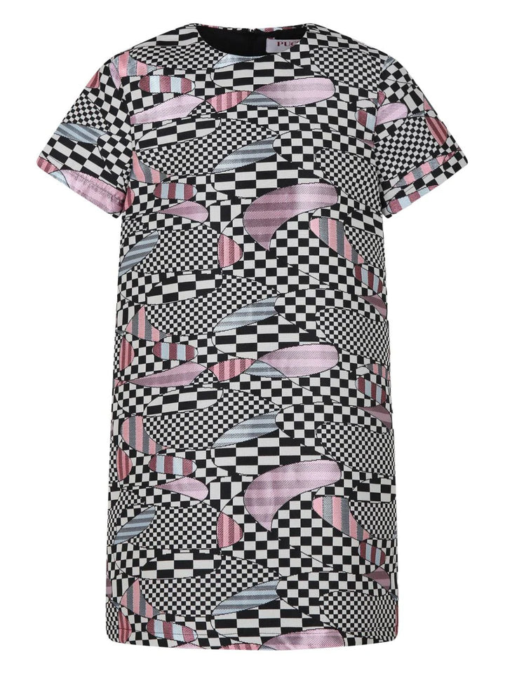 PUCCI Junior Pesci-print colour-block dress