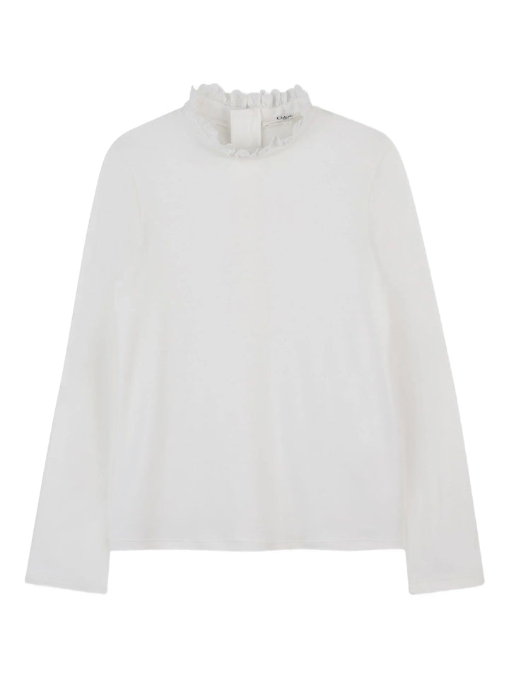 Chloé Kids frilled high-neck top