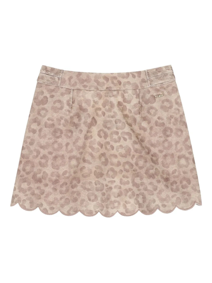 Chloé Kids leopard-print scalloped skirt