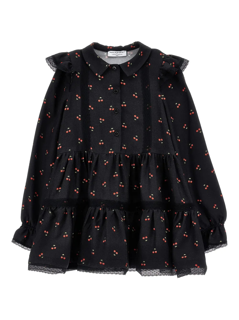 Philosophy Di Lorenzo Serafini Kids cherry-print ruffled dress