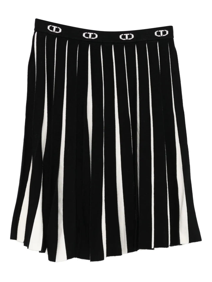 TWINSET Kids pleated striped skirt