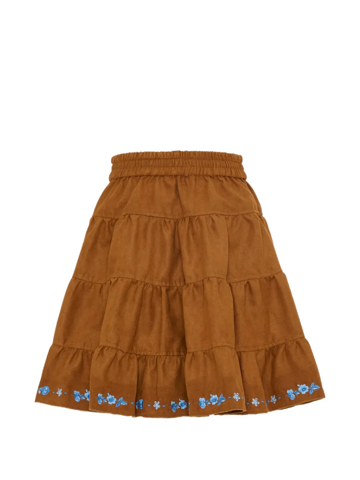 Ermanno Scervino Junior embroidered tiered skirt