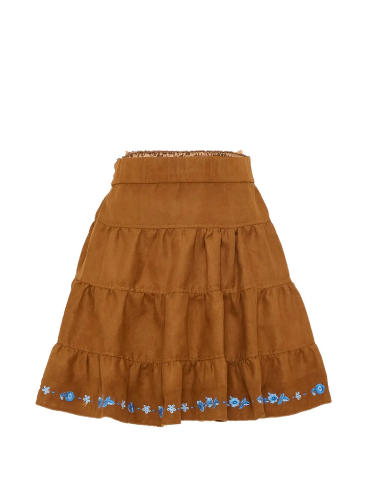 Ermanno Scervino Junior embroidered tiered skirt
