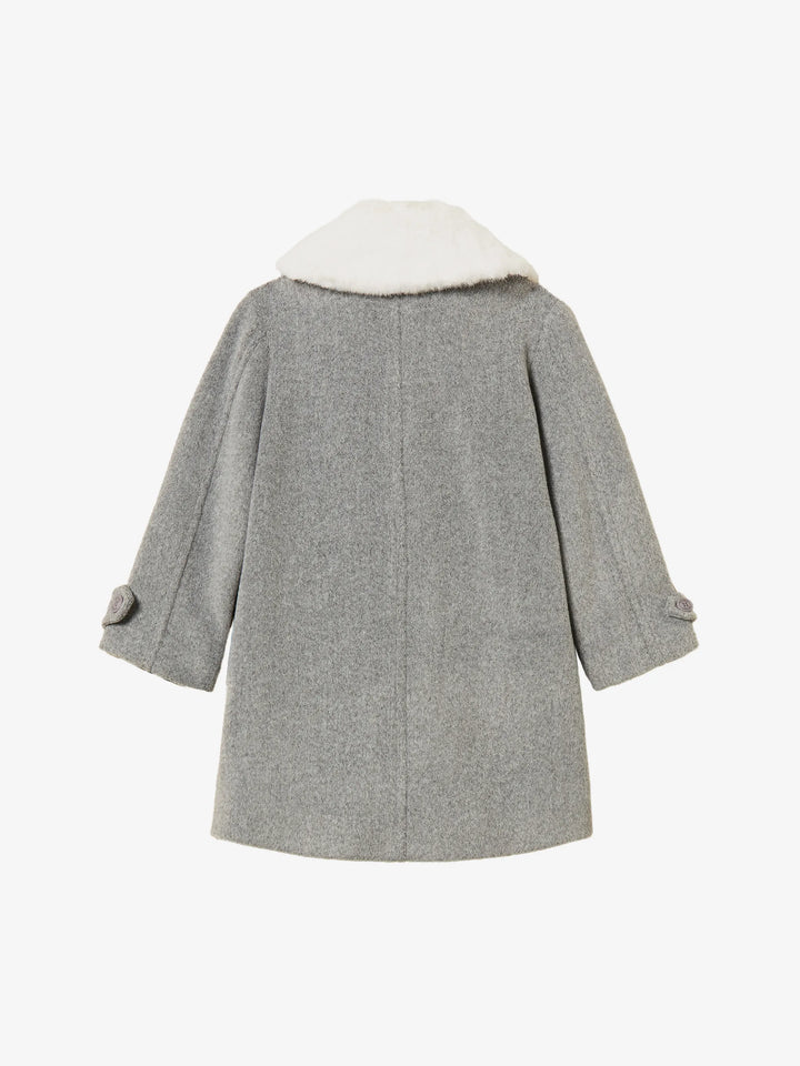 TWINSET Kids faux-fur collar coat