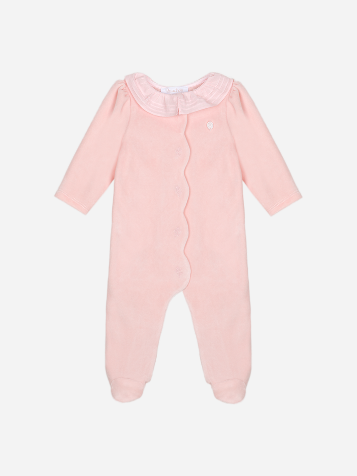 Patachou pink velour babygrow