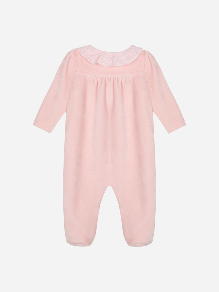 Patachou pink velour babygrow