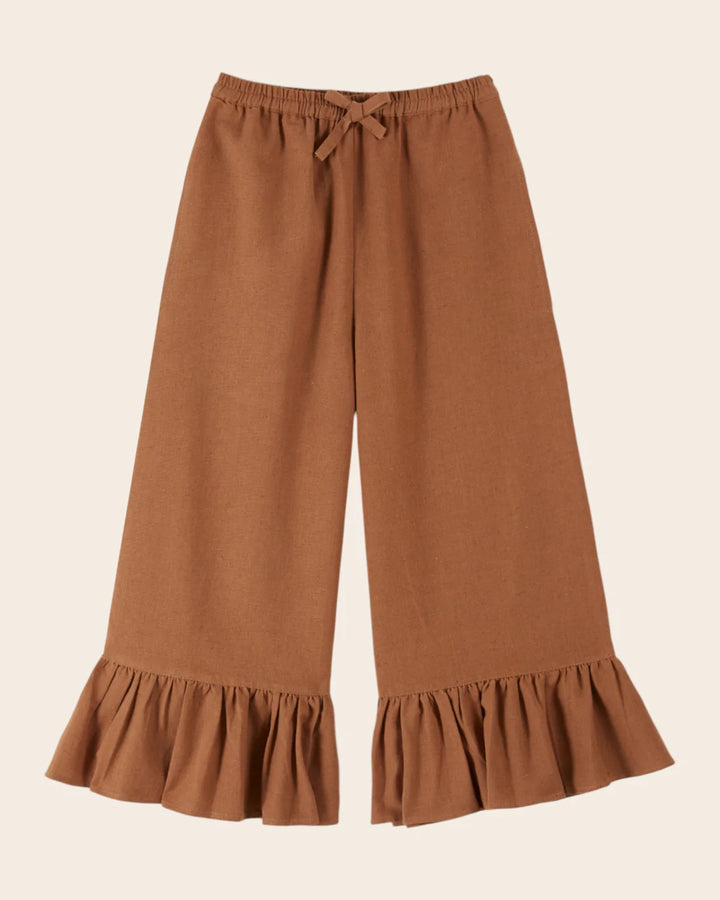 EMILE ET IDA Trousers Brown ruffle