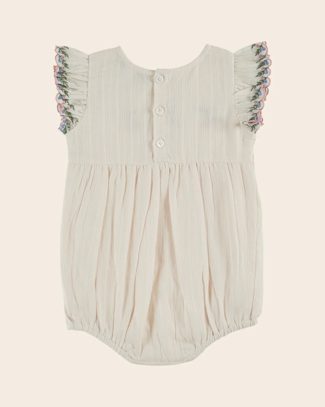 EMILE ET IDA Combibloomer Brodé smocké crème