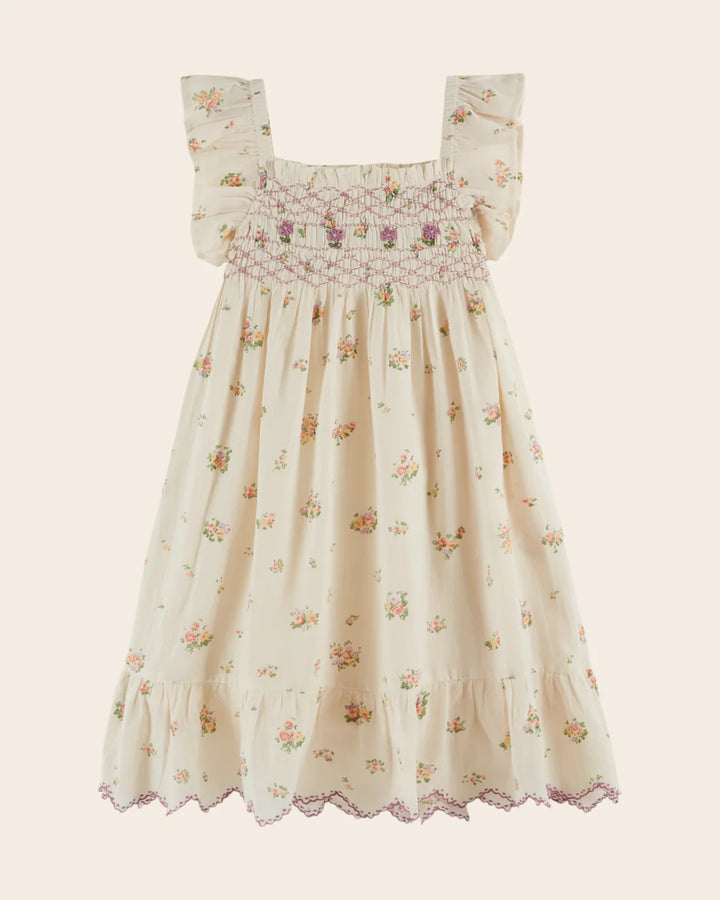 EMILE AT IDA Dress Floral smocked embroidered althea