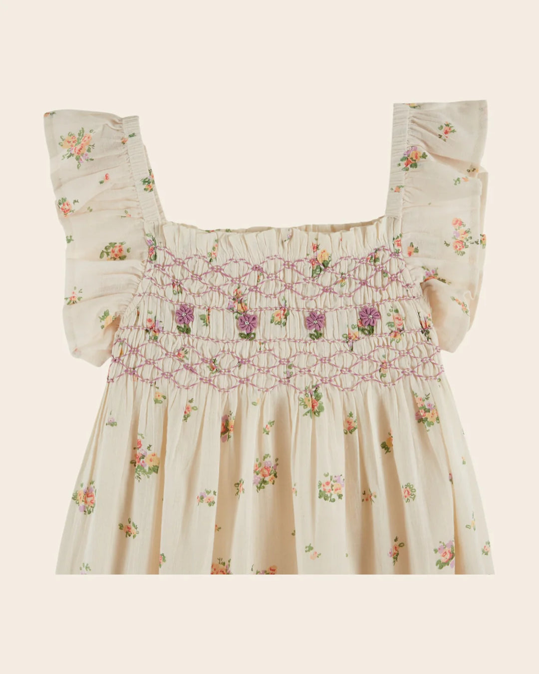 EMILE AT IDA Dress Floral smocked embroidered althea