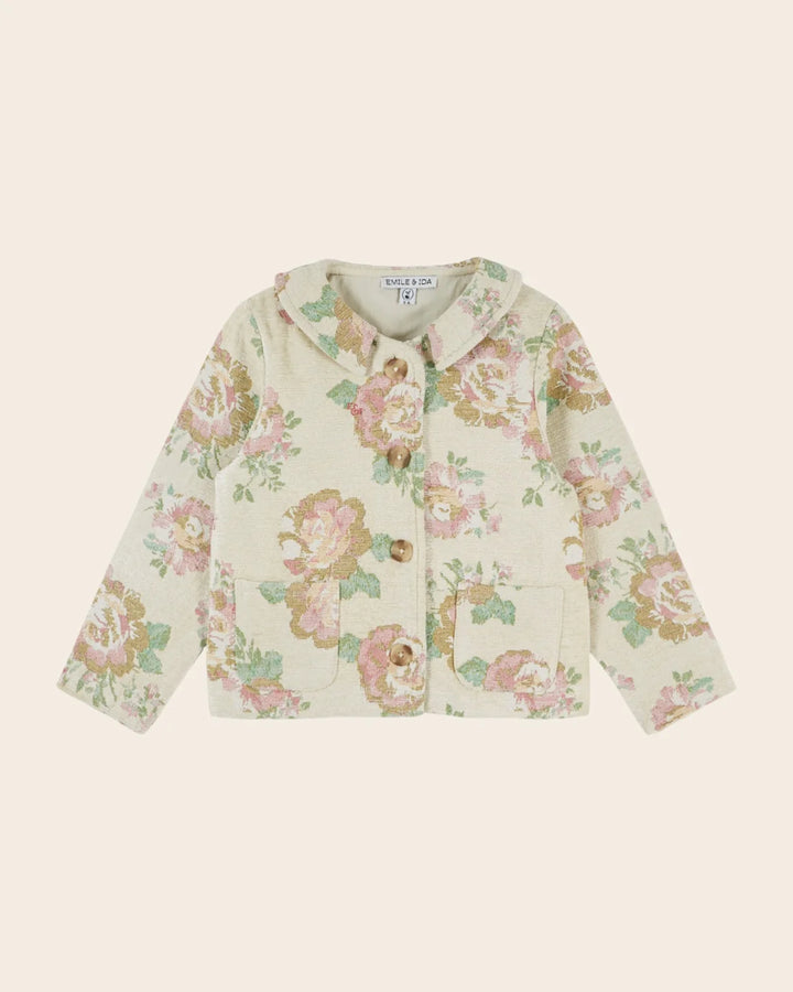 EMILE & IDA Jacket Beige floral jacquard