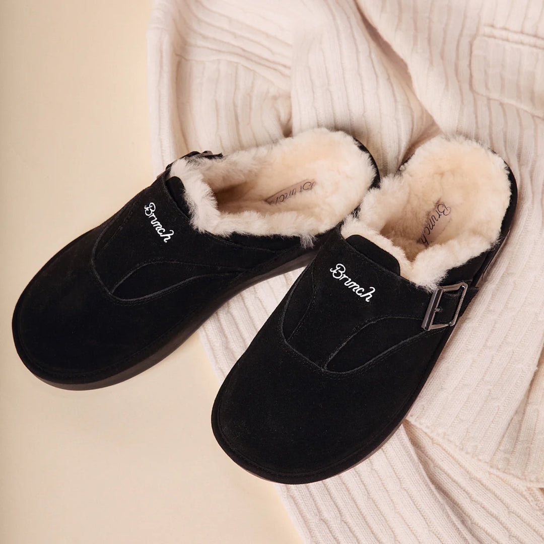 Brunch Amour Shearling Suede | Black