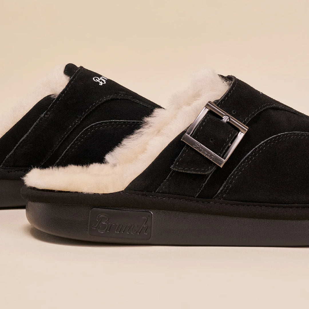 Brunch Amour Shearling Suede | Black