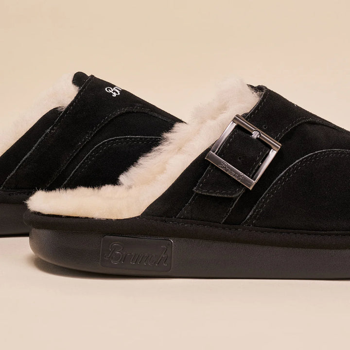 Brunch Amour Shearling Suede | Black