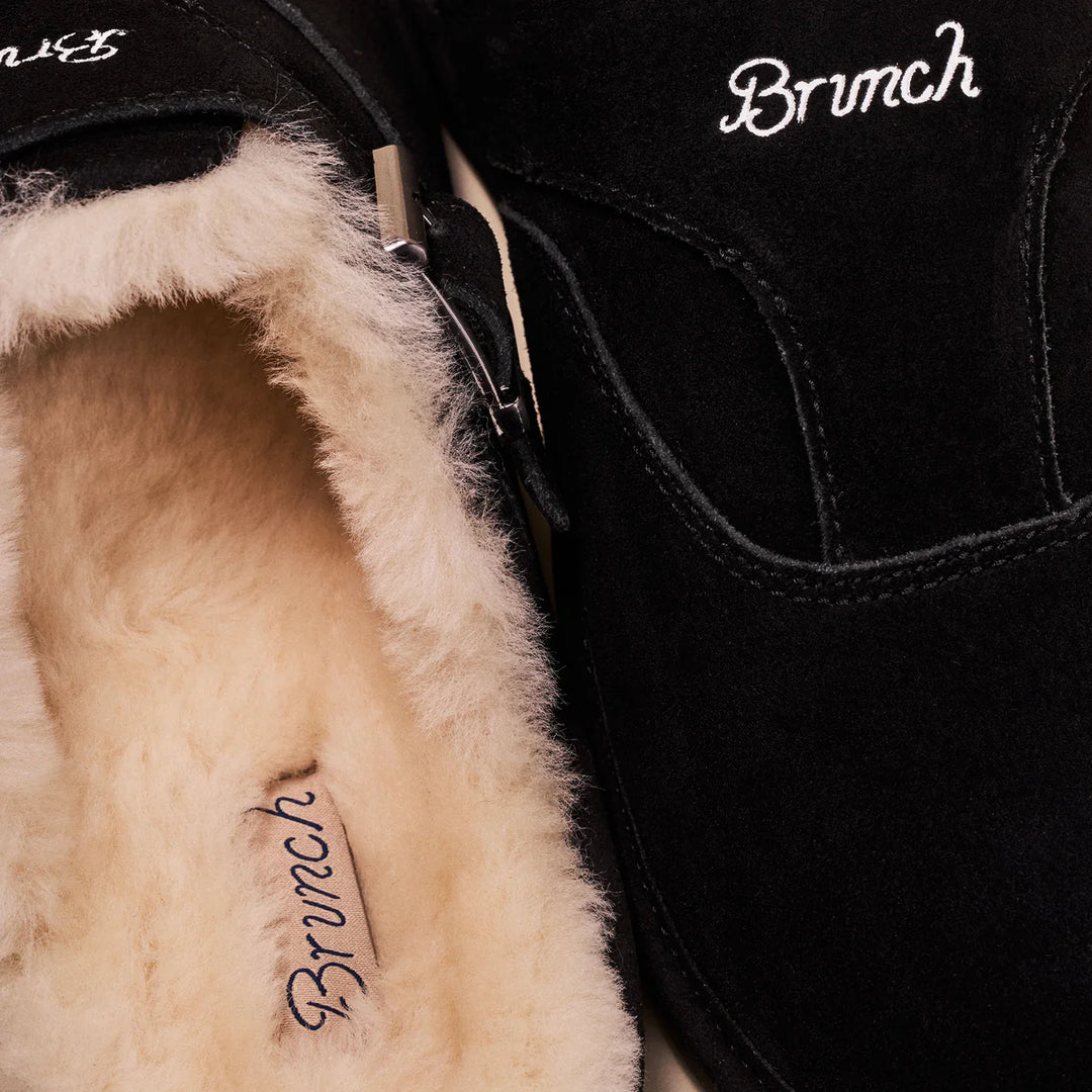 Brunch Amour Shearling Suede | Black