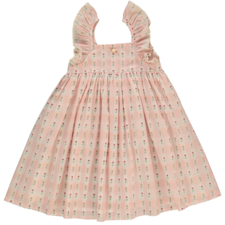 BEBE ORGANIC BELLA DRESS TULIP CHECKS