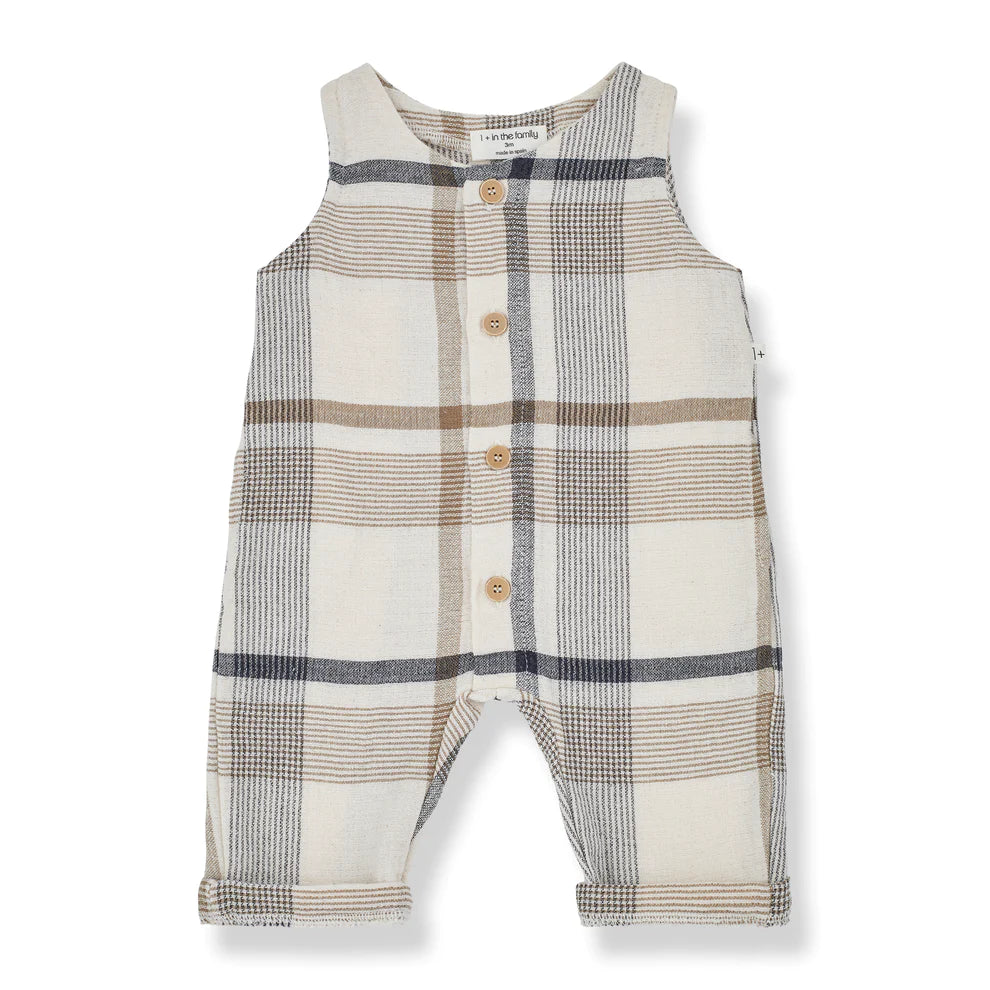 1 + IN THE FAMILY BROWN PLAID JUMPSUIT
