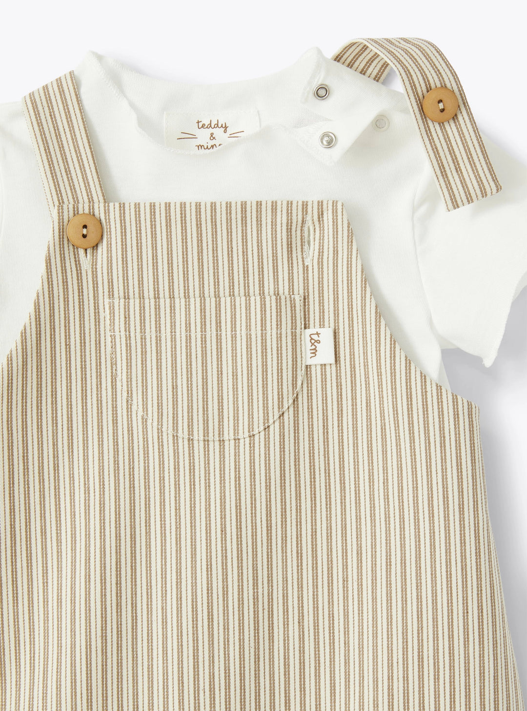 IL GUFO Two-piece set with striped dungarees