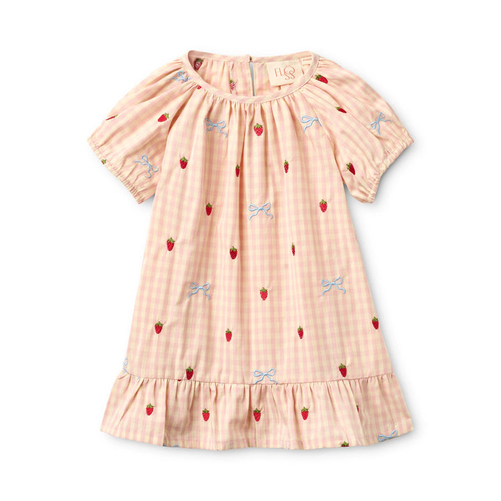 FLOSS Dolly Bow Dress Berry/bow Gingham