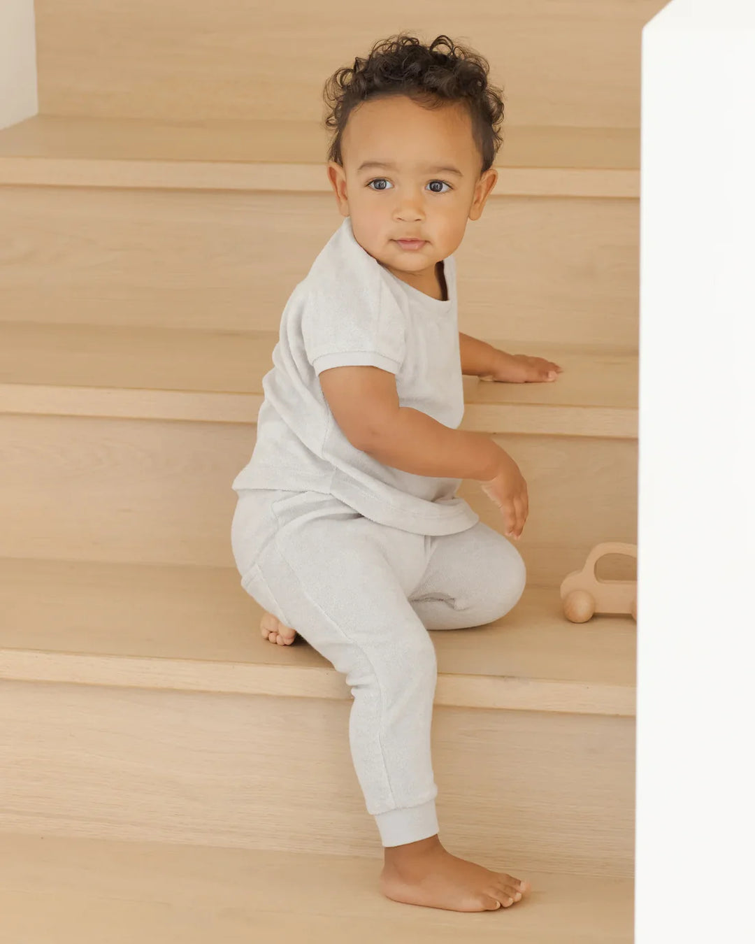 Quincy Mae  Quincy Mae Terry Tee + Pant Set || Cloud