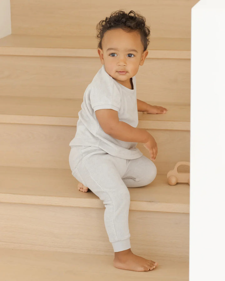 Quincy Mae  Quincy Mae Terry Tee + Pant Set || Cloud