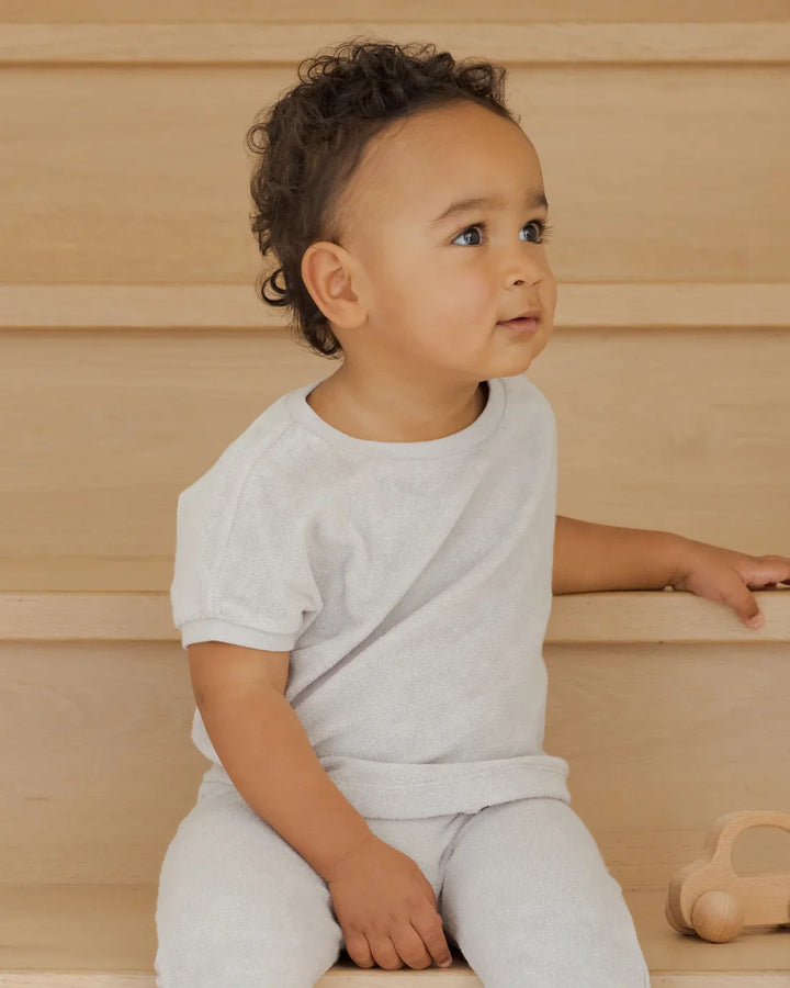 Quincy Mae  Quincy Mae Terry Tee + Pant Set || Cloud