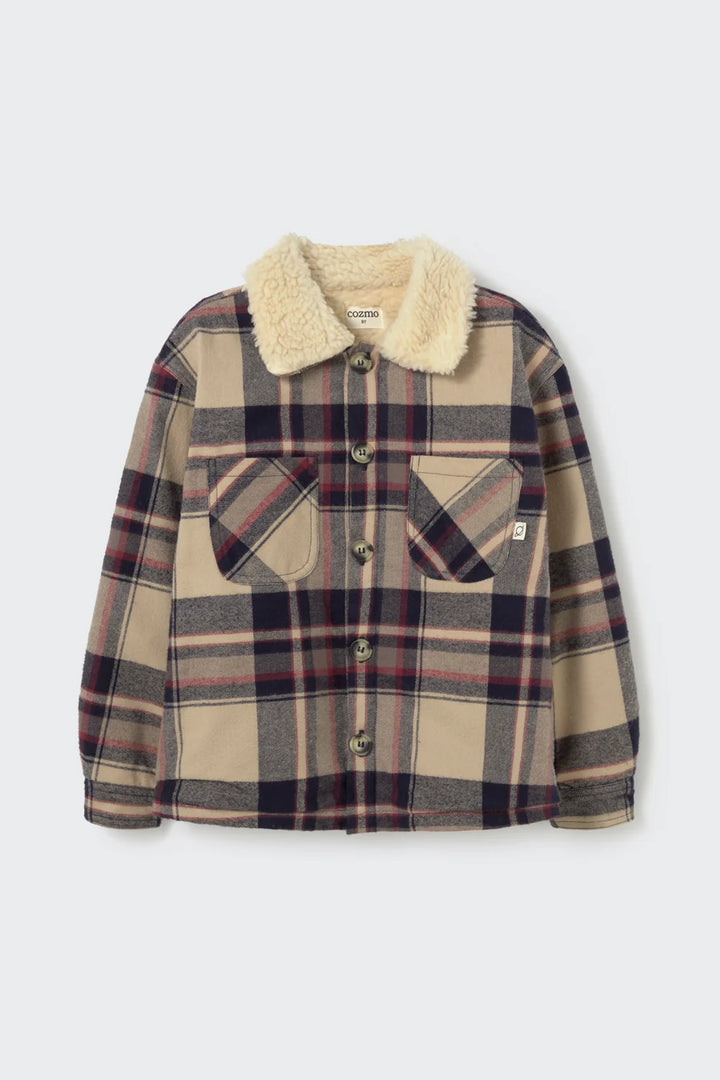 COZMO BOYS PLATTED FLANNEL JACKET