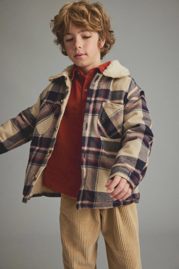 COZMO BOYS PLATTED FLANNEL JACKET
