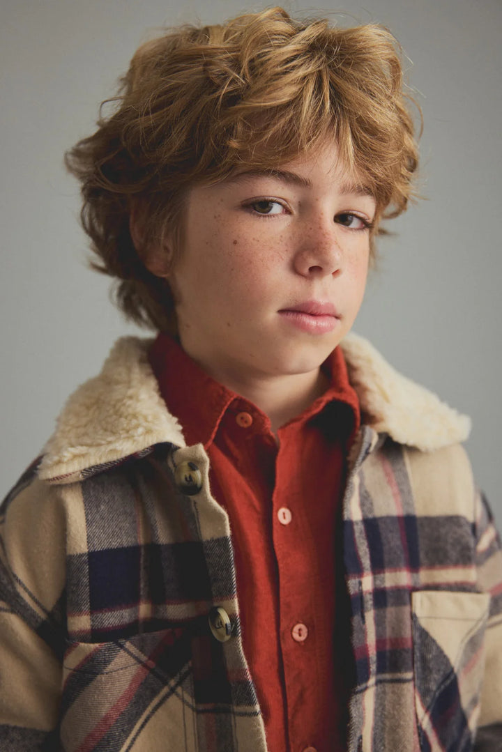 COZMO BOYS PLATTED FLANNEL JACKET
