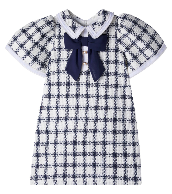 Patachou Checked cotton-blend tweed dress