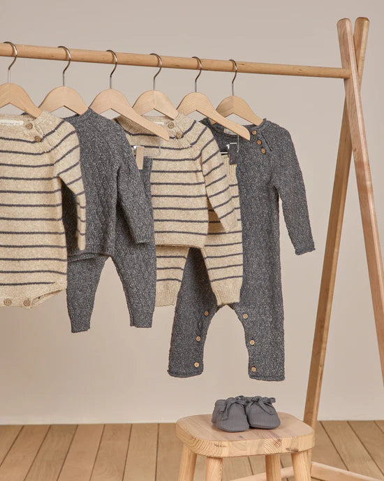 Quincy Mae Knit set Indigo Stripe