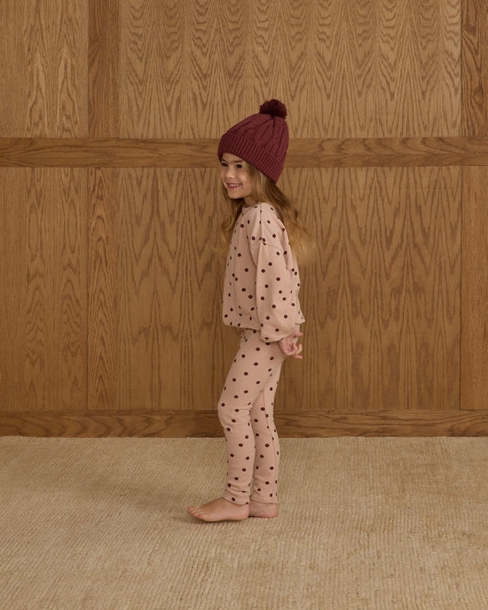 Rylee + Cru Polka Dot Knit Top & Leggings Set