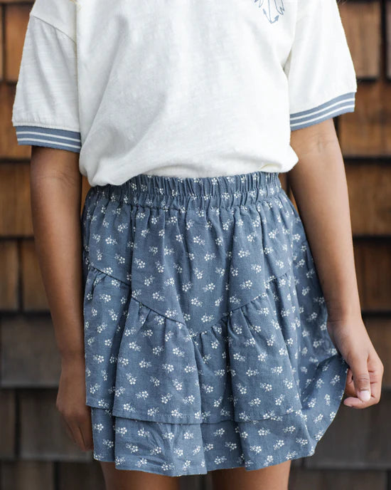 Rylee + Cru  Tiered Mini Skirt Ditsy