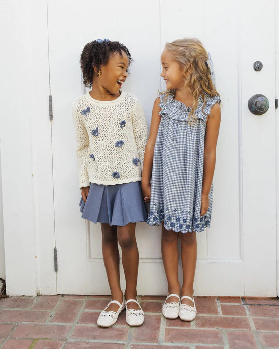 Rylee + Cru Crochet Knit Pullover Bows