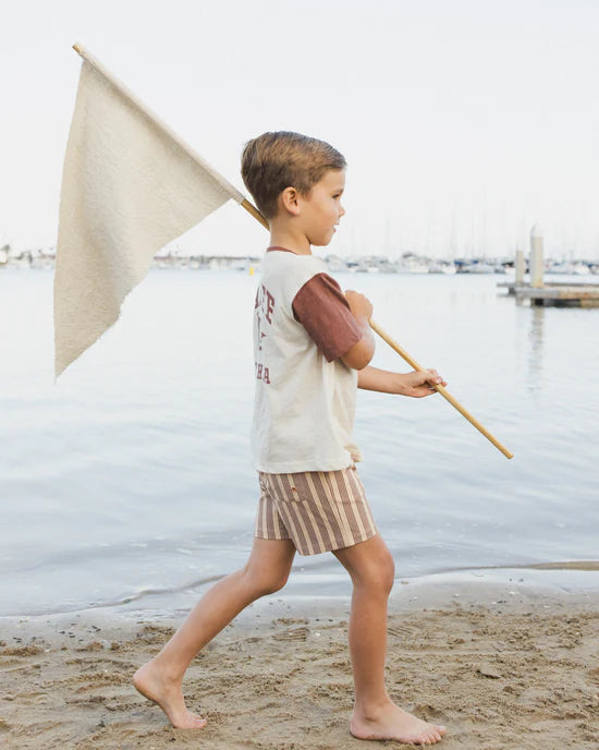 Rylee + Cru  Boardshort Brown Butterscotch Stripe