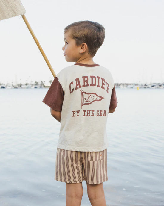 Rylee + Cru  Boardshort Brown Butterscotch Stripe