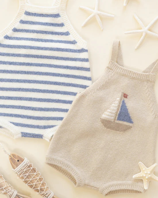 Rylee + Cru  Fisher Romper Sailboat