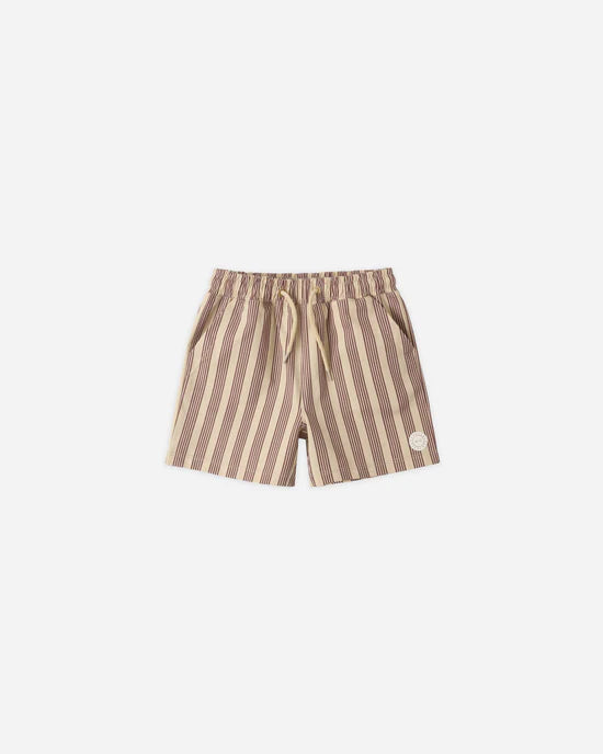 Rylee + Cru  Boardshort Brown Butterscotch Stripe