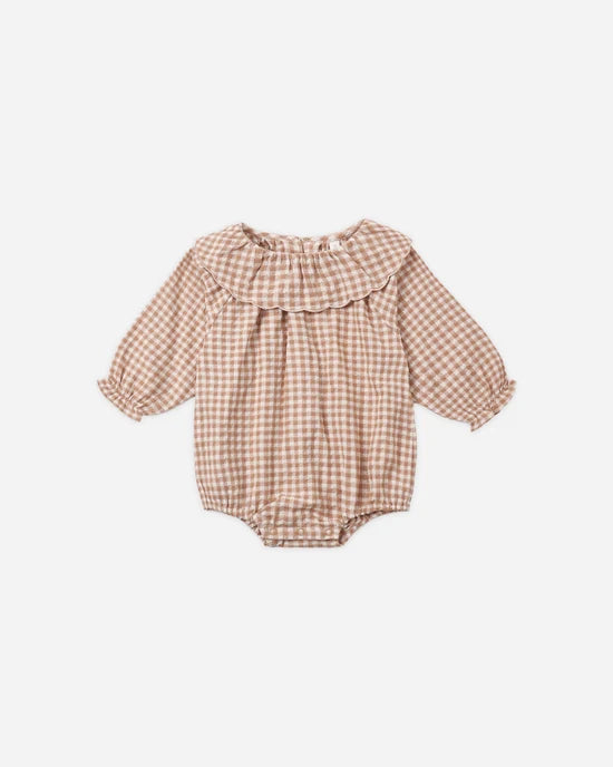 Rylee + Cru  Colette Romper Fawn Gingham