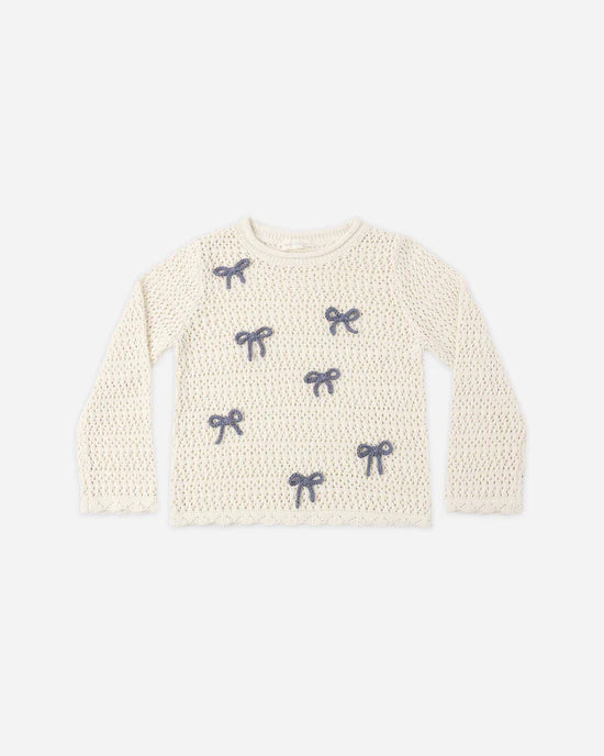 Rylee + Cru Crochet Knit Pullover Bows