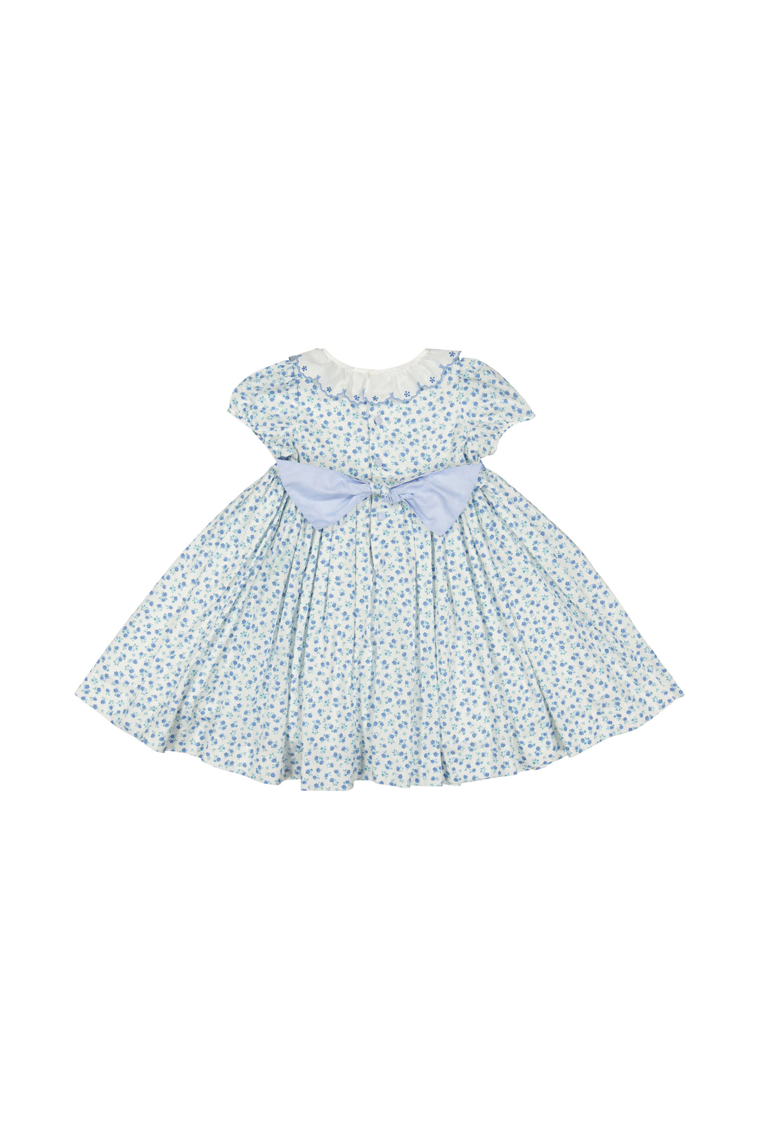 ANTOINETTE PARIS Isadora Floral Blue Short Puff Empire Dress
