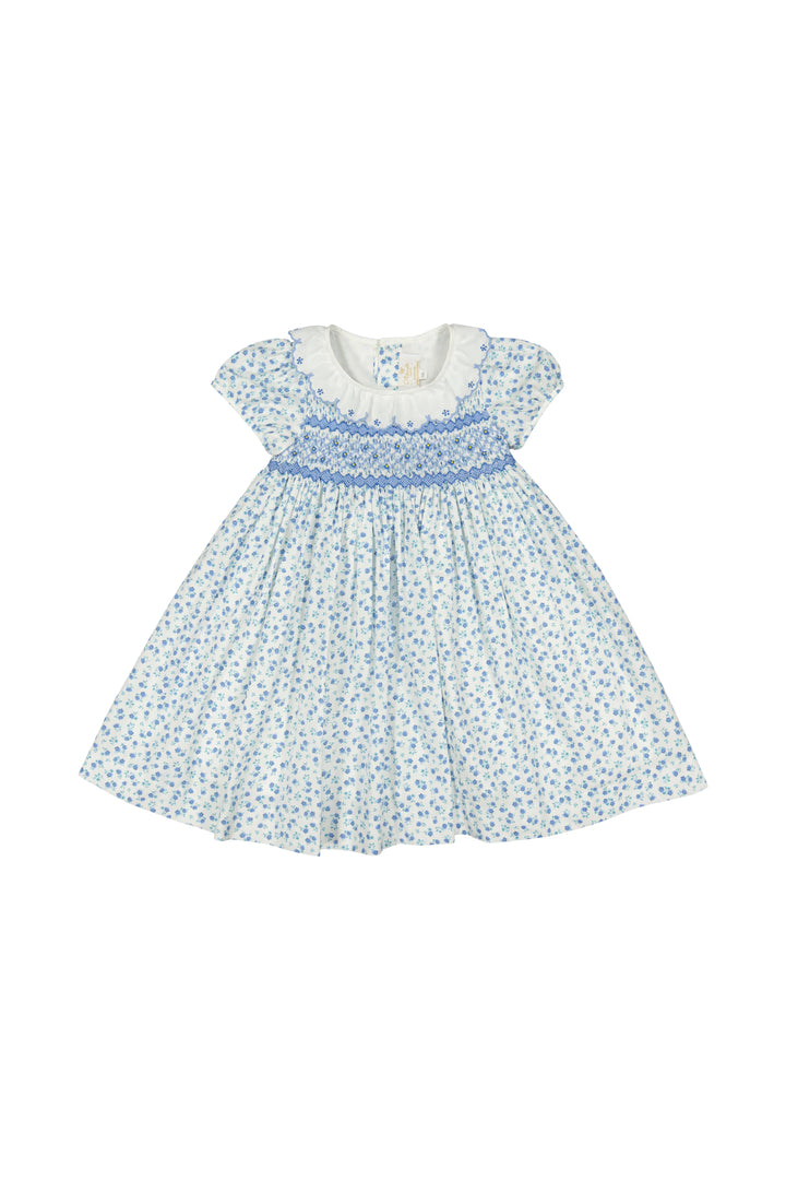 ANTOINETTE PARIS Isadora Floral Blue Short Puff Empire Dress