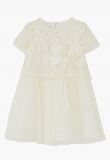 MIMI SOL Children's pleated lace dress