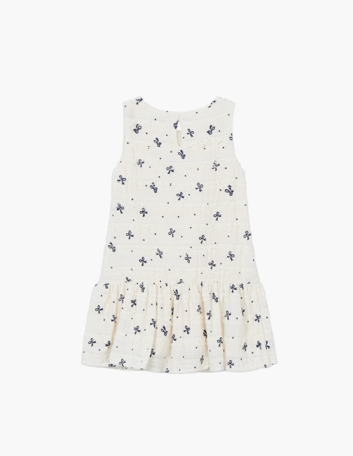 Mayoral Bow-Pattern Drop-Waist Dress