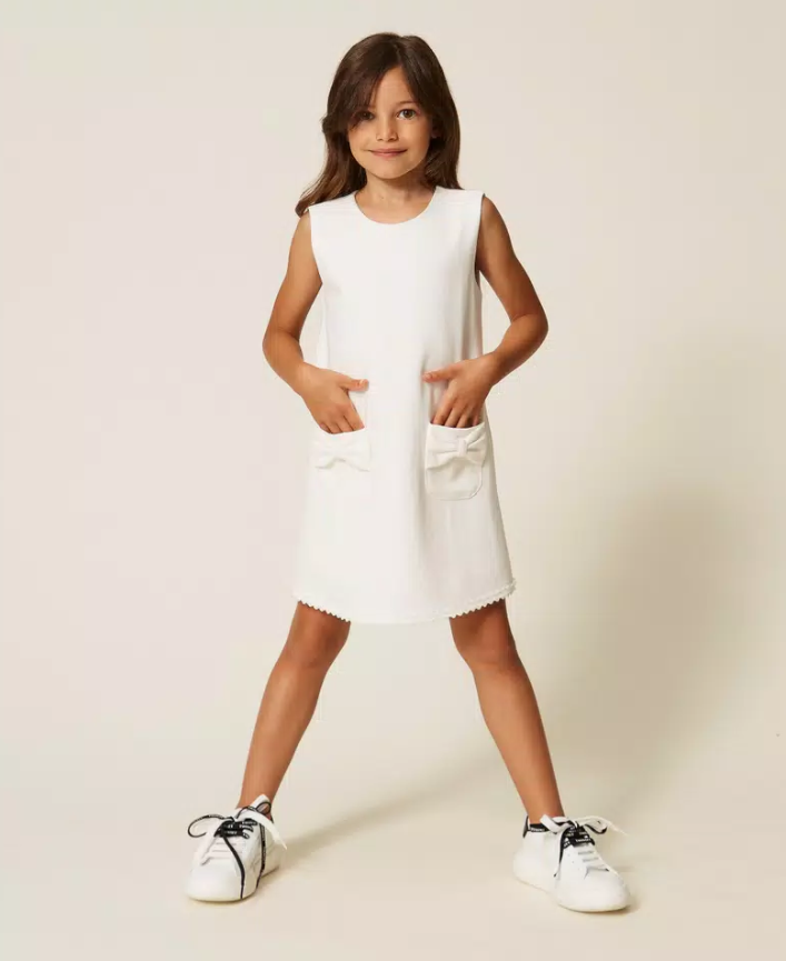 TWINSET Short Baby´s dress with bows and velvet details