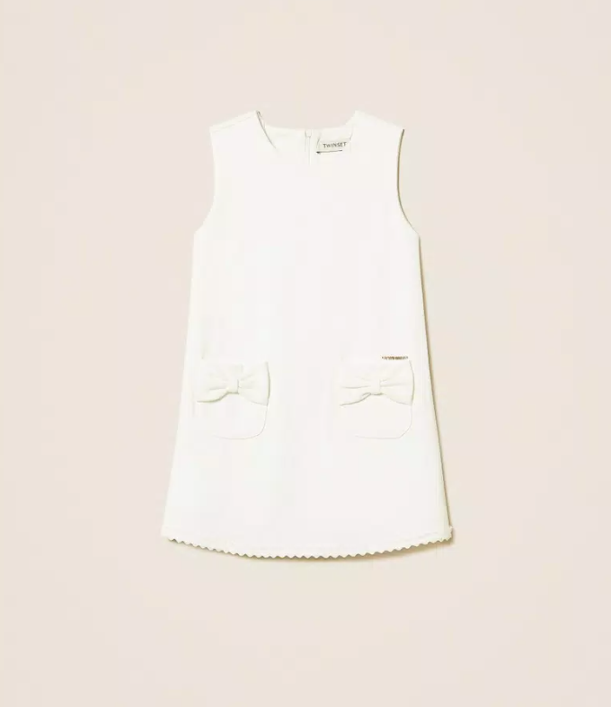 TWINSET Short Baby´s dress with bows and velvet details